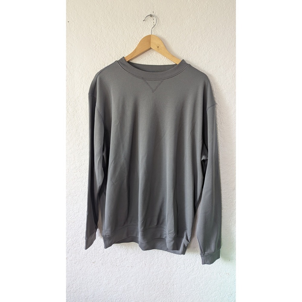 Pebble Beach Performance Mens Large Gray Crewneck Golf Sweatshirt Pullover
